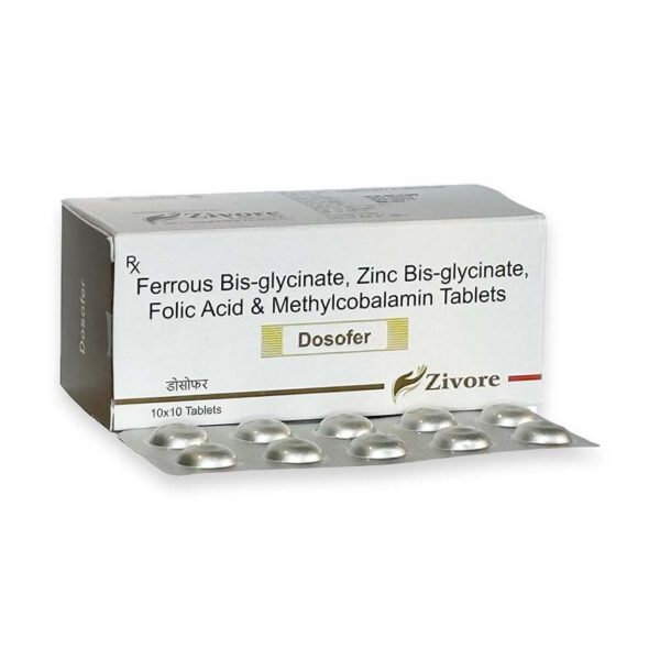 Ferrous Bis glycinate, Zinc Bis glycinate, Folic Acid & Methylcobalamin Tablets