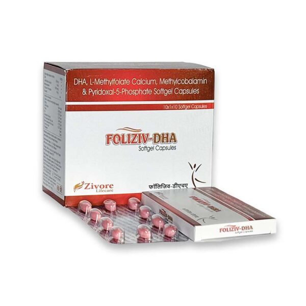 DHA, L Methylfolate Calcium, Methylcobalamin & Pyridoxal 5 Phosphate Softgel Capsules