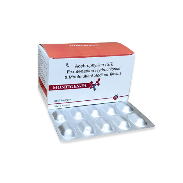 Rx Acebrophylline (SR), Fexofenadine Hydrochloride & Montelukast Sodium Tablets