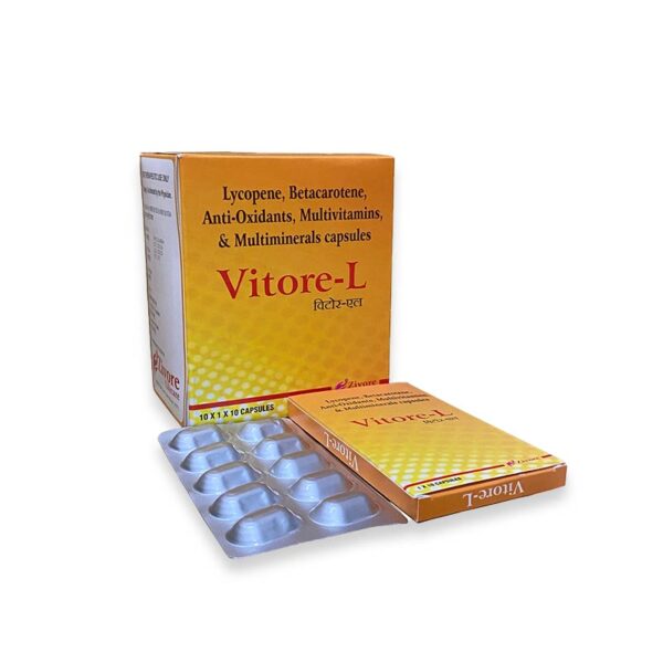 Lycopene, Betacarotene, Anti Oxidants, Multivitamins, & Multiminerals capsules Vitore-L